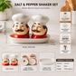 Ceramic Chef Salt & Pepper Shaker Set with Tray