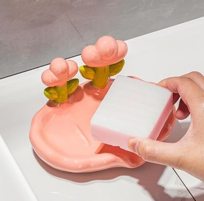 Luxury Tulip Flower Drainable Plastic Soap Holder