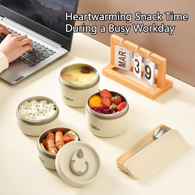 Insulated 4 Portion Lunch Box with Thermal Bag