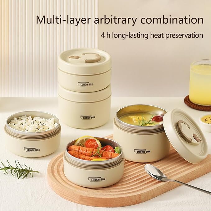 Insulated 4 Portion Lunch Box with Thermal Bag