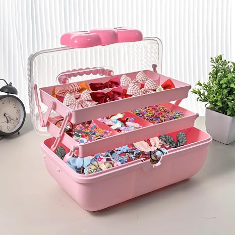 3-Layer Hair Accessories & Jewelry Storage Box
