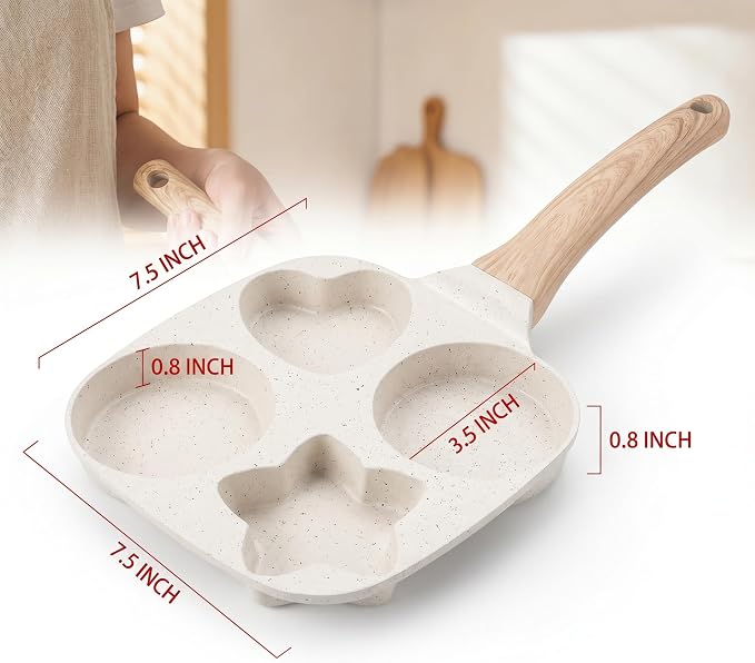 4-Hole Egg Frying Pan with Handle