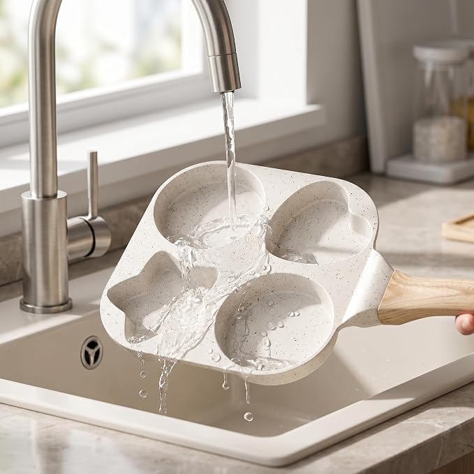 4-Hole Egg Frying Pan with Handle