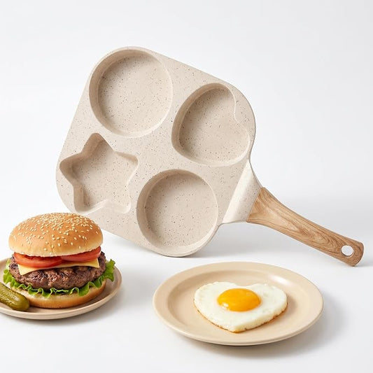 4-Hole Egg Frying Pan with Handle