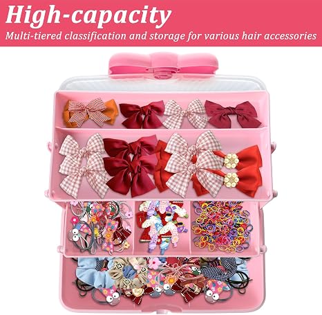 3-Layer Hair Accessories & Jewelry Storage Box