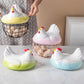 Hen Shaped Egg Basket with Lid - Large Capacity Chicken Egg Holder & Kitchen Storage
