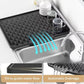 Silicone Dish Drainer Mat with Drain Outlet - Non-Slip Kitchen Drying Mat