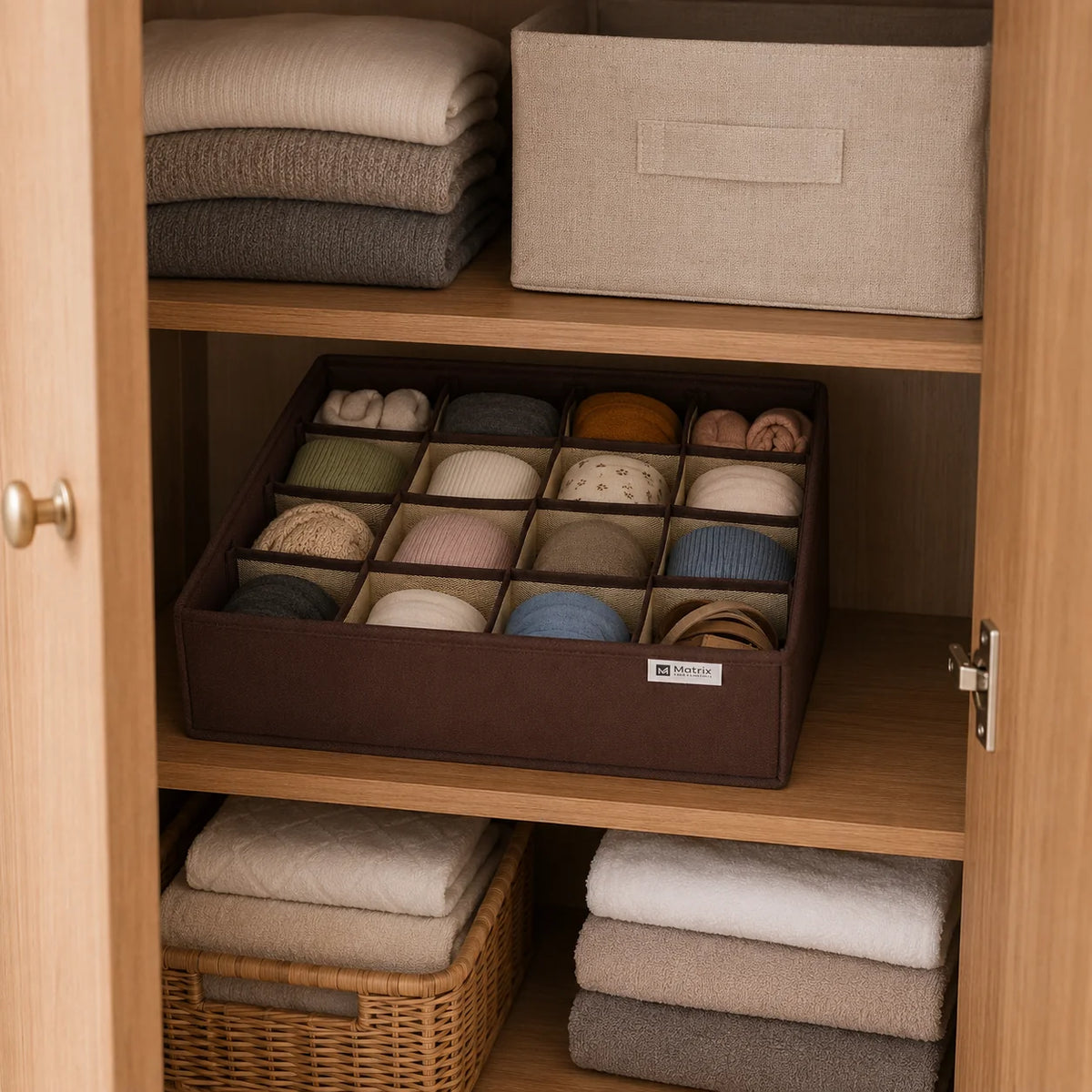 FlexFold 16-Grid Drawer & Wardrobe Organizer by Matrix
