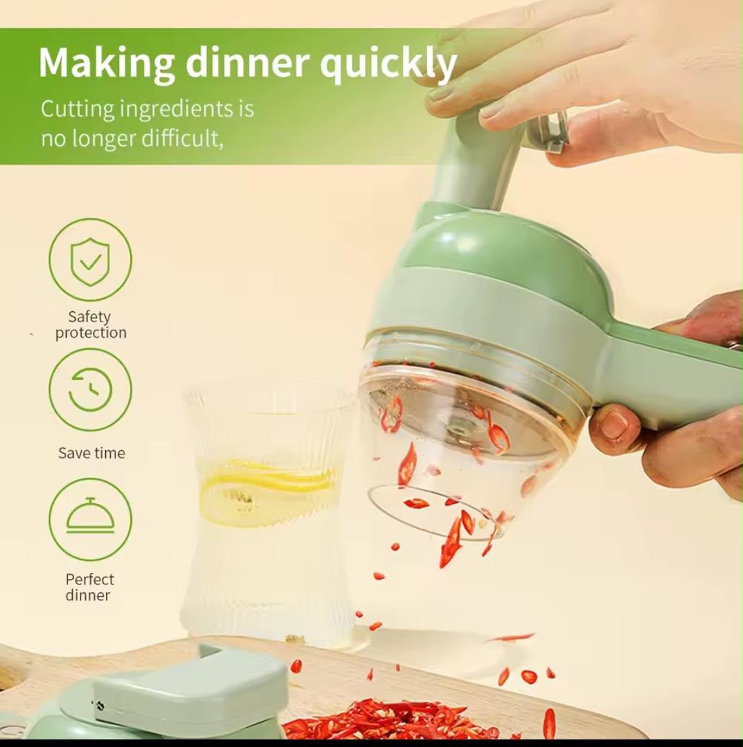 4-in-1 Multifunctional Wireless Electric Vegetable Cutter