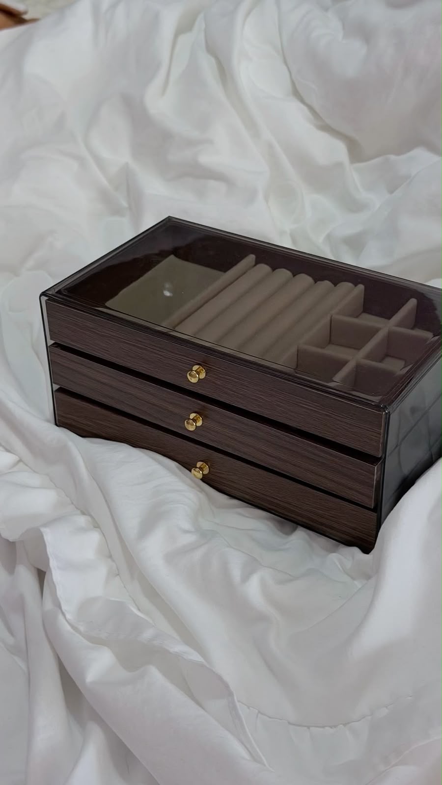 3 Layer Wooden Jewellery Box