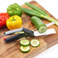 2-in-1 Clever Cutter Knife with Built-In Cutting Board – Handheld Vegetable Slicer