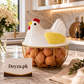 Hen Shaped Egg Basket with Lid - Large Capacity Chicken Egg Holder & Kitchen Storage