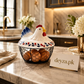 Hen Shaped Egg Basket with Lid - Large Capacity Chicken Egg Holder & Kitchen Storage