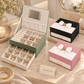Luxury Two-Tier Jewellery Organizer with Mirror (Random Color)