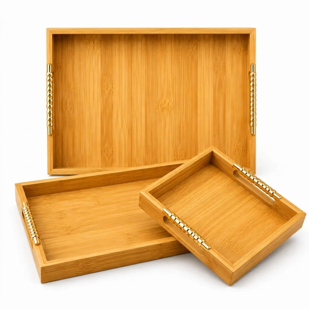Wooden Tray Set 3 Pcs Set